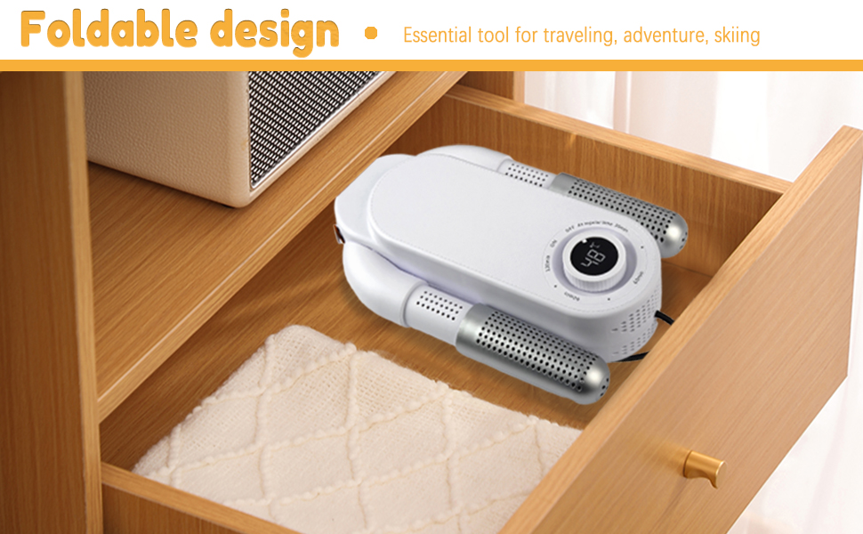 Shoe Dryer Glove Dryer. Dry Wet Shoes with 360°Heat Blower. Intelligent Shoes Dryer with Four Timer. Suitable for Sneaker. Glove. Boots. Ski Boot. Helmet. Folding and hanging Design