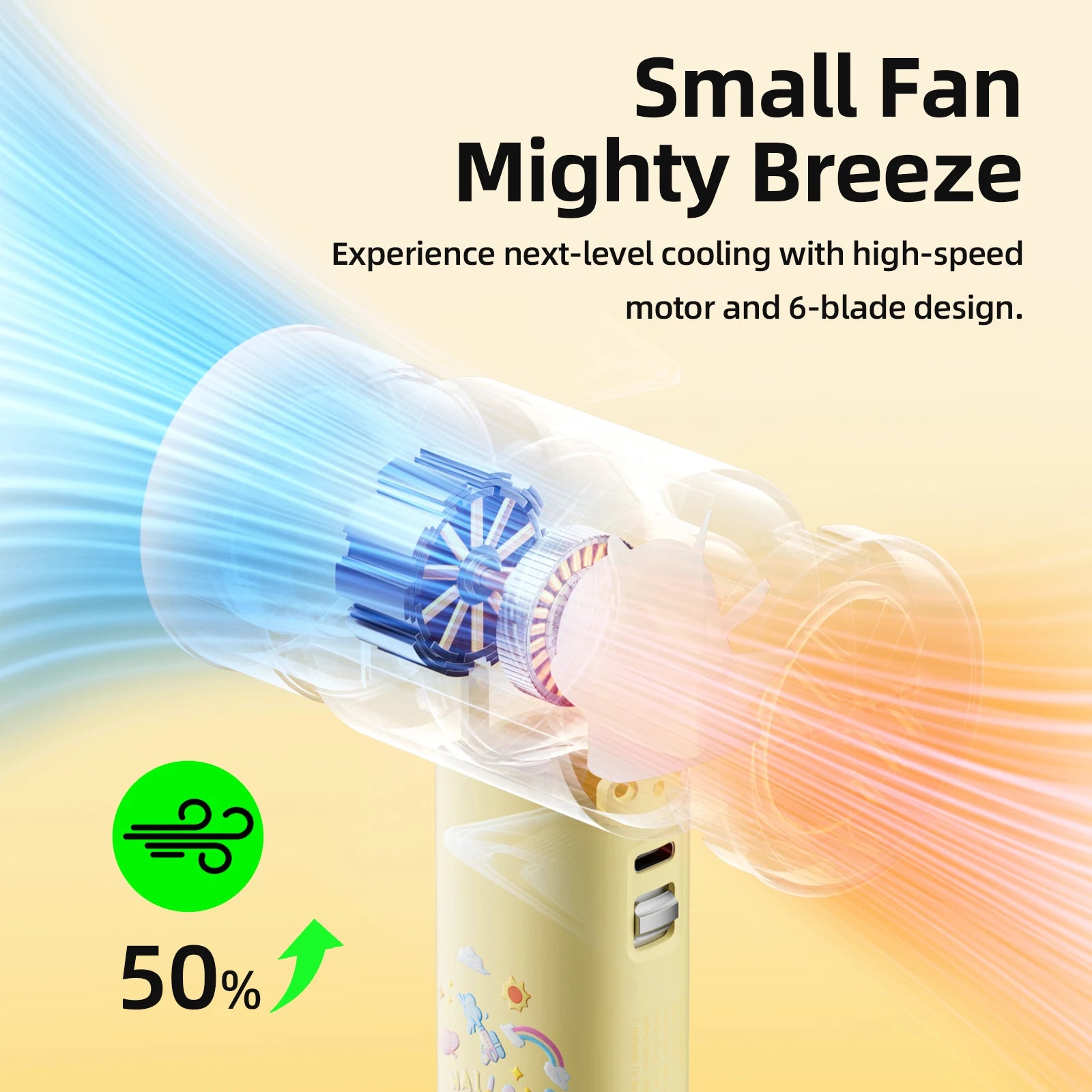 GOOJODOQ x NAILONG GFS001 High-speed Portable Handheld Fan 4000MAH Mini kipas Strong Wind 100 Gear Wind Speed kipas angin Digital Display Adjustable Turbo kipas tangan untuk olahraga luar ruangan dan pendinginan cepat