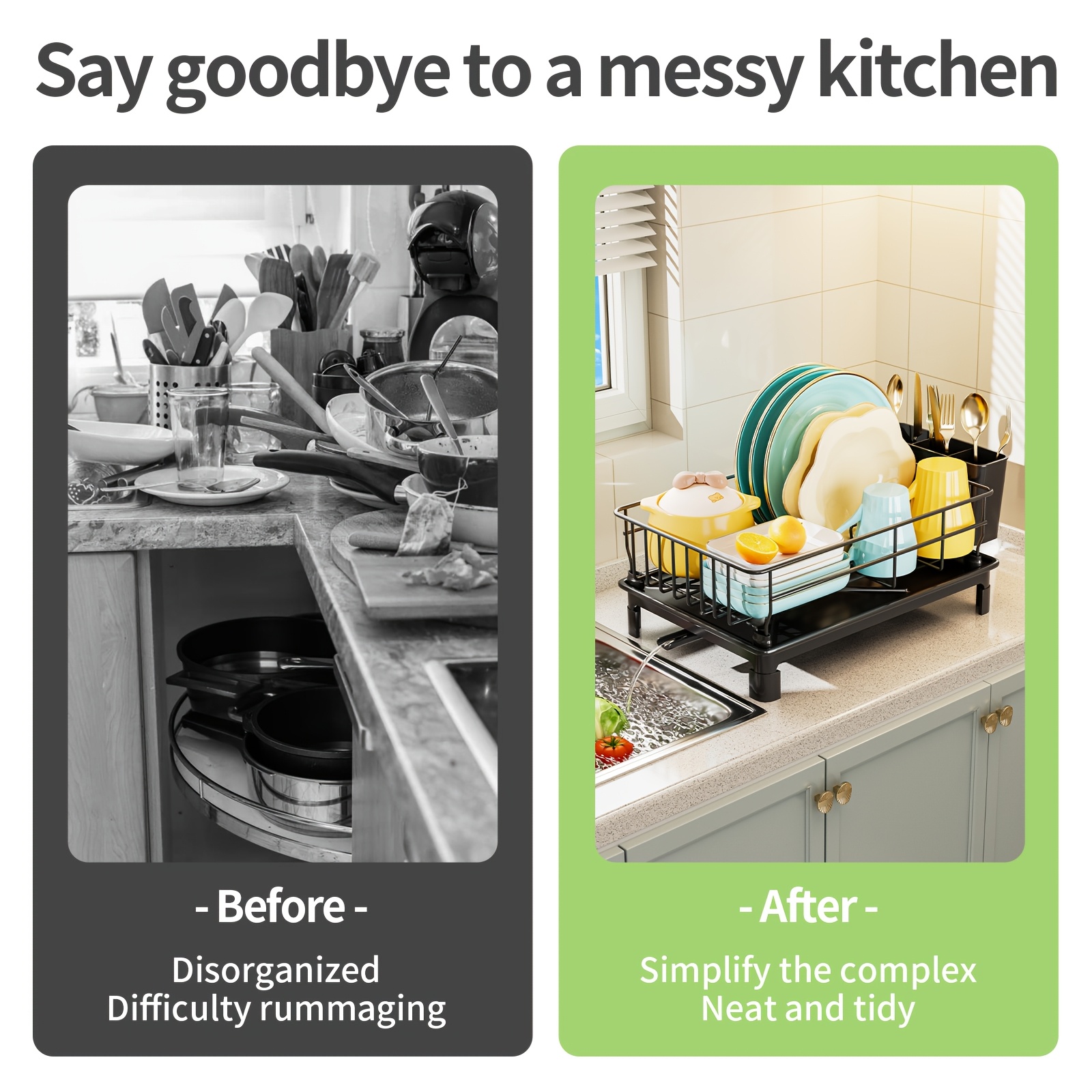 Space-Saving Dish Rack with Cutlery Holder & Drainboard – Only RM17.99! Limited Stock Available!