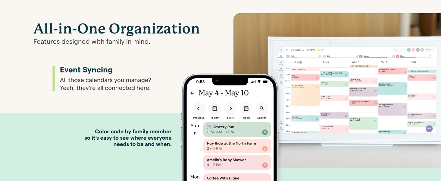 Skylight Calendar: 15-inch Wall Planner Digital Calendar & Chore Chart. Smart Touchscreen Interactive Display for Family Schedules – Wall Mount Included. Great for Organizing Your 2026 Calendar
