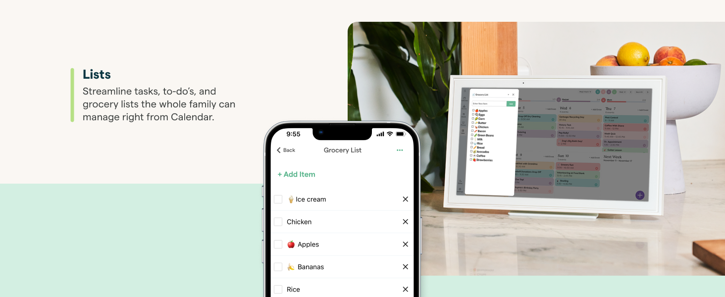 Skylight Calendar: 15-inch Wall Planner Digital Calendar & Chore Chart. Smart Touchscreen Interactive Display for Family Schedules – Wall Mount Included. Great for Organizing Your 2026 Calendar