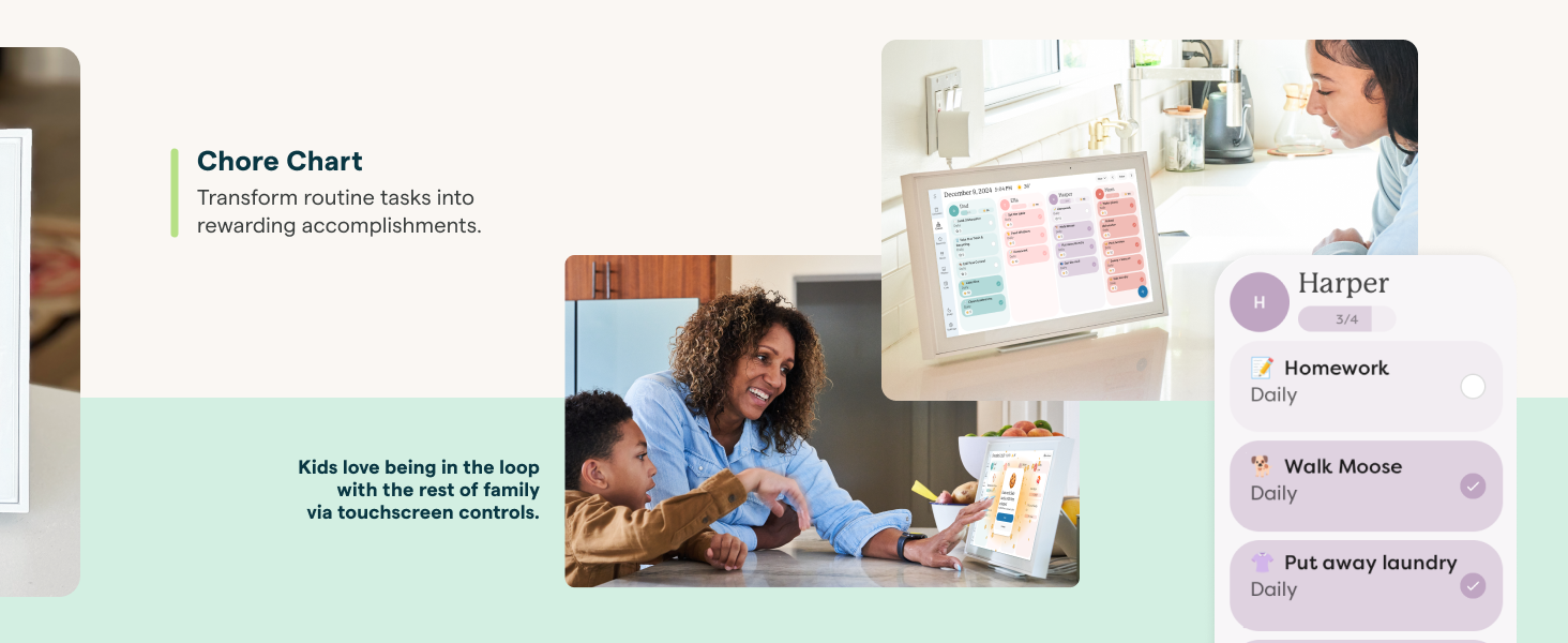 Skylight Calendar: 15-inch Wall Planner Digital Calendar & Chore Chart. Smart Touchscreen Interactive Display for Family Schedules – Wall Mount Included. Great for Organizing Your 2026 Calendar