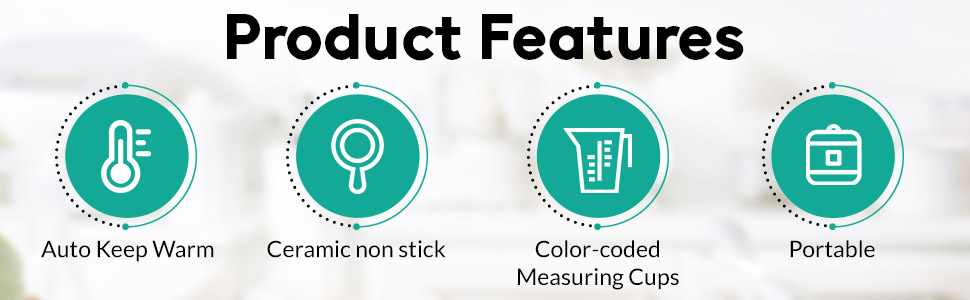 Rice Robot Personal Rice Cooker. PFAS-free. Nonstick. 1 Quart Capacity. with Stainless Steel Steamer Tray. Measuring Cups. Recipe Book with 60 Recipes. and Serving Spoon. As Seen On TV