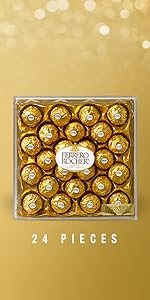 Ferrero Rocher Premium Hazelnut Milk chocolate squares. Valentine's Day Chocolate Gifts. 10 Pieces. 3.7 oz