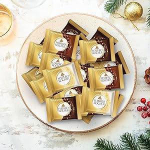 Ferrero Rocher Premium Hazelnut Milk chocolate squares. Valentine's Day Chocolate Gifts. 10 Pieces. 3.7 oz