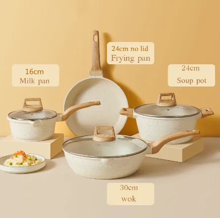 Non Stick Frying Pan kitchen cookware set 4 pcs Kawali wok pot Die-Cast Suitable all stoves