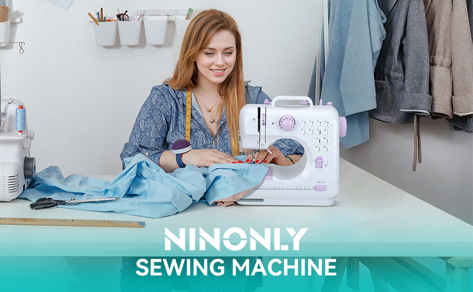 Mini Sewing Machine for Beginners. Portable Electric Sewing Machine with Dual Speed. 12 Built-in Stitches. Foot Pedal. and Accessories Kit for Home DIY Projects & Gift