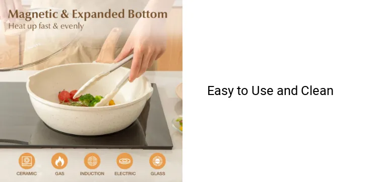 Non Stick Frying Pan kitchen cookware set 4 pcs Kawali wok pot Die-Cast Suitable all stoves