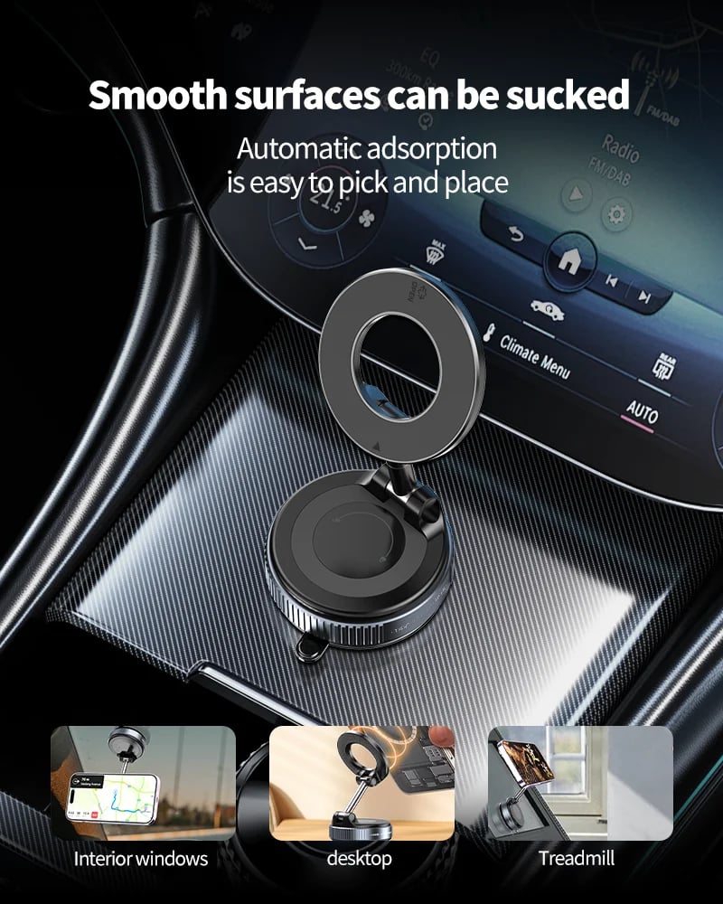 2025 Newest 360° Adjustable Vacuum Magnetic Suction Cup Phone Holder Mount