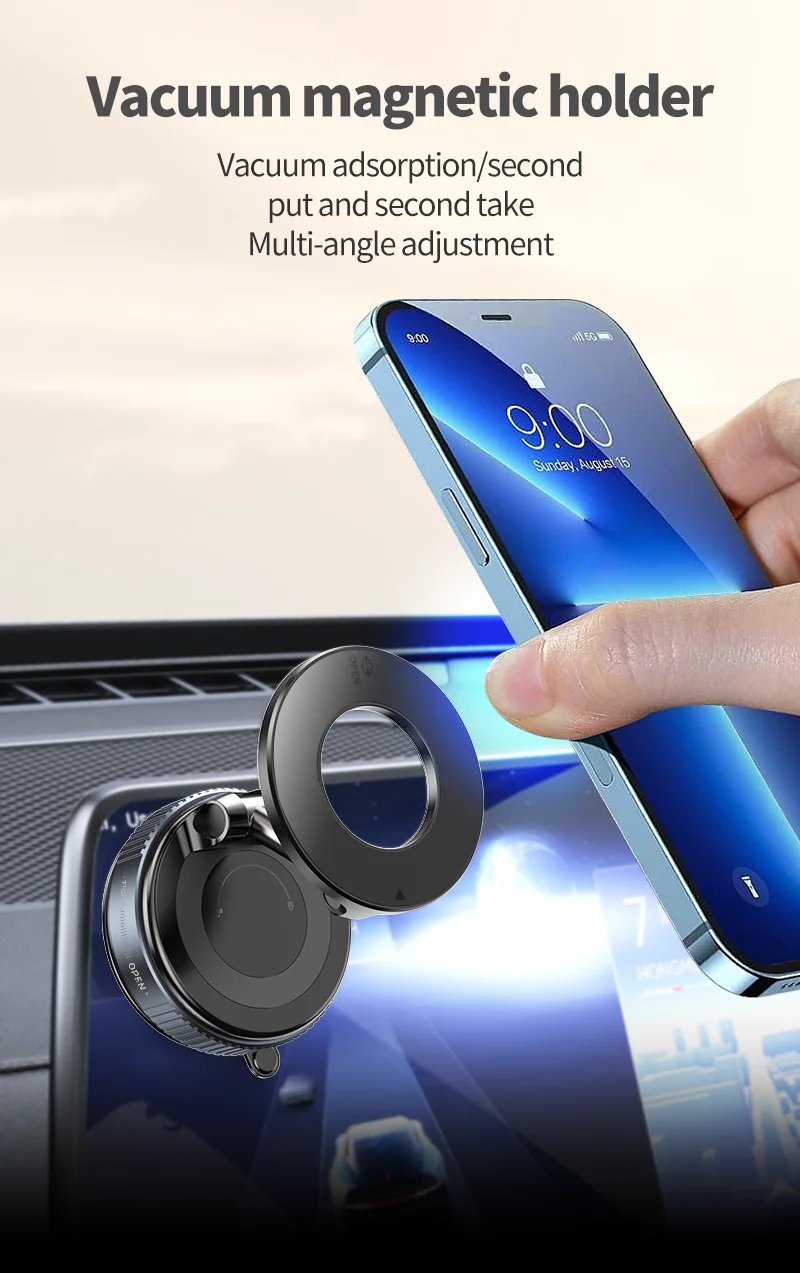 2025 Newest 360° Adjustable Vacuum Magnetic Suction Cup Phone Holder Mount